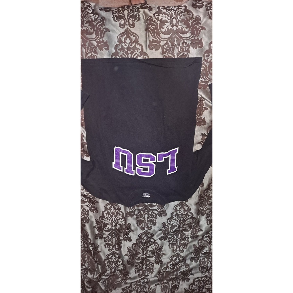Vintage LSU Long Sleeve Black Tshirt Size L By Champion